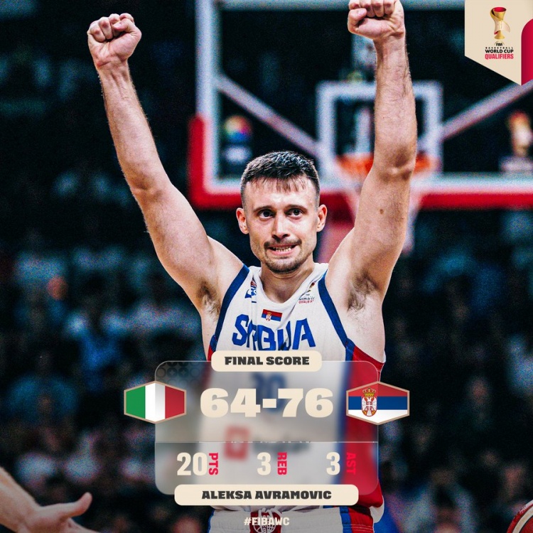 世预赛塞尔维亚击败意大利 约基奇4中1得到8分8板&约维奇5分2板 世预赛塞尔维亚击败意大利 约基奇4中1得到8分8板&约维奇5分2板
